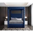 thumbnail image 4 of Meridian Furniture Royal Navy Velvet King Bed, 4 of 6