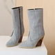thumbnail image 5 of NECHOLOGY Botas Mujer Adulto Femenino Zapatos Botines de mujer Botas de tacón grueso con cremallera lateral de mezclilla a la moda para mujer (Grey, 8.5), 5 of 7