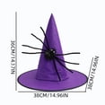 thumbnail image 3 of 2026 Halloween Indoor Decorations Piece Classic Pointed Wizard Hat With Black Bug Ornament Non Woven Fabric For Adult Kid Role Outfit Halloween Party Dress Up And Holiday Wear Accessories, 3 of 7