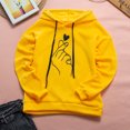 thumbnail image 3 of Moda mujer sudadera con capucha corazón dedo patrón de manga larga informal suelta sudadera Carevas Sudadera, 3 of 5