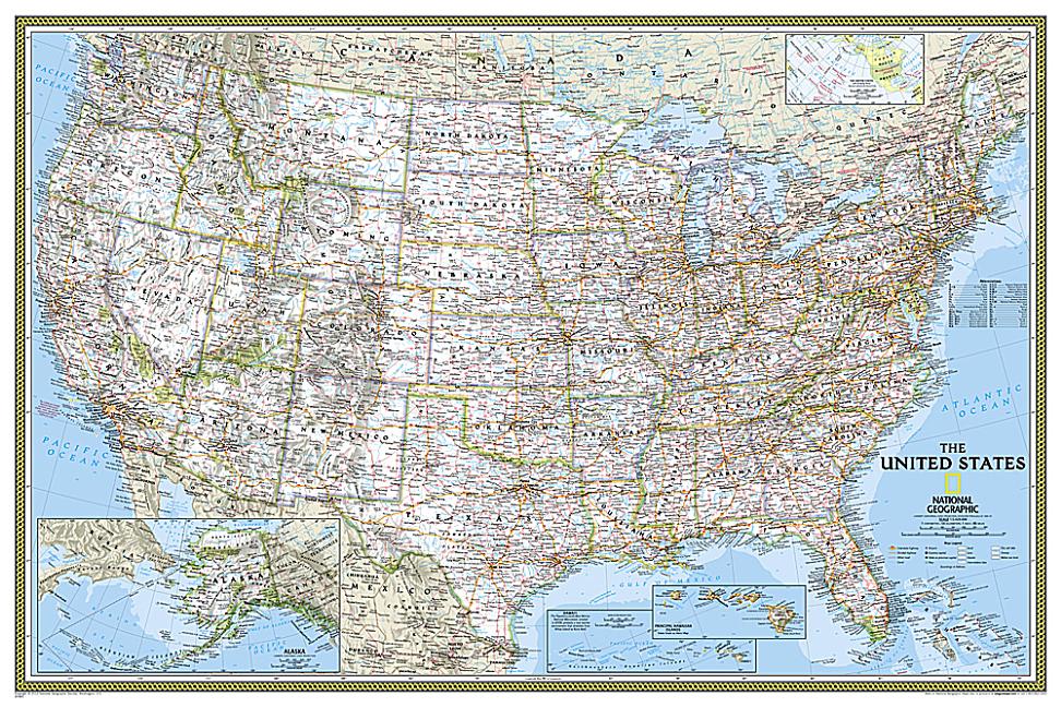 National geographic: united states classic wall map - laminated (36 x 24 inches): 9781597752183 