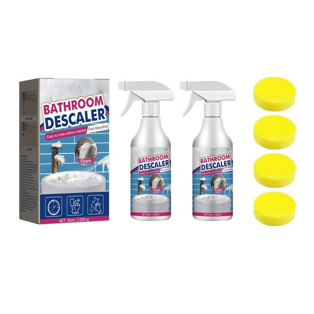Desengrasantes, productos de limpieza, limpiador de baño, desincrustante para vidrios de baño, para azulejos, removedor de grifos, limpiador de bañeras (60 ml), artículos esenciales para dormitorios,