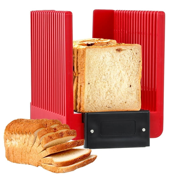 Toast Bread Slicer Foldable Bread Slicer for Homemade Bread Food Grade Plastic Loaf Sandwich Slice Cutter Uniform Cutting Multi-function Bread Slicer for Kitchen Baking Fruit Vegetables