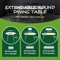 thumbnail image 4 of Extendable Round Dining Table – White MDF & Wood – 100/140/180cm – Modern Kitchen/Dining Room Table for Versatile Canadian Homes, 4 of 12