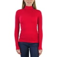 thumbnail image 4 of ToBeInStyle Women's Soft Cotton Long Sleeve Turtleneck Sweatshirt - Deep Red - 3X, 4 of 7