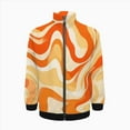 thumbnail image 2 of Orange Swirl Abstract Design Art Jacket Men's Street Cool Long Sleeves Coat Personality Tops Oversized Zipper Jackets Male Clothes, 2 of 7