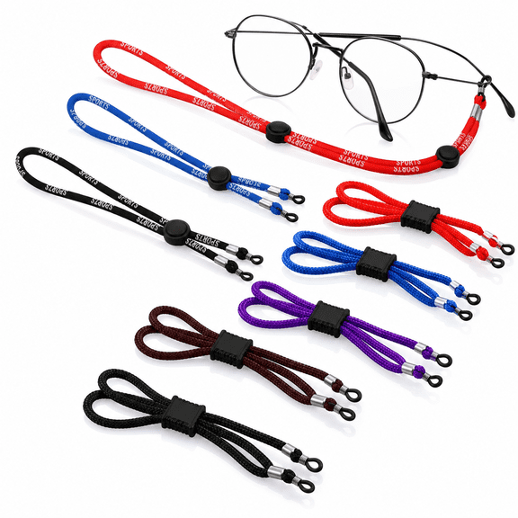 8Pcs Sport Eyeglasses String Straps,26inch Adjustable Eye Glasses Lanyard,Non-Slip Chain Holder Around Neck,Eyeglasses Holders for Kids Men Women