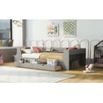 thumbnail image 4 of Grey Twin Size Daybed with Storage, Wooden Frame, 2 Drawers. Built-in Shelf, Charging Station. Wood Sofa Bed with Slat Support. Ideal for Bedroom, Living Room., 4 of 5