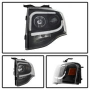 AKKON - For Ford Expedition Black Bezel Latest LED Daylight Tube Design Projector Headlights Front Lamps Pair