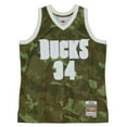 thumbnail image 2 of Men's Mitchell & Ness Ray Allen Camo Milwaukee Bucks Hardwood Classics 2000/01 Ghost Green Swingman Jersey, 2 of 4