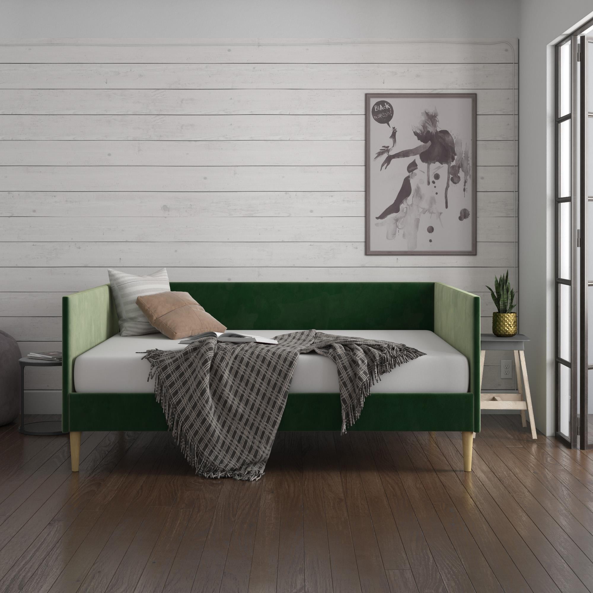 DHP Flora Mid Century Daybed, Full Size, Green Velvet