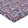 thumbnail image 4 of Ambesonne Abstract Fitted Sheet, Bohemian Hippie Pattern, Queen Size, Plum and Cobalt Blue, 4 of 5