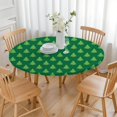 thumbnail image 3 of Green Christmas Tree Pattern Round Fitted Tablecloth with Elastic Edge,Dining Table Cover Waterproof,Outdoor Round Tablecloth for Camping,Dining,Indoor and Outdoor, 3 of 7
