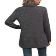 thumbnail image 4 of Ribbed Turtleneck Top for Women - Long Sleeve Basic Shirt with Side Slit, 4 of 5
