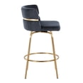 thumbnail image 2 of Cinch 26" Glam/Art Deco Fixed-Height Counter Stool with Swivel in Gold Metal and Black Velvet with Round Footrest by LumiSource - Set of 2, 2 of 4