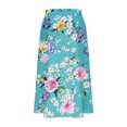 thumbnail image 4 of ClodeEU Women's Summer Striped Print Drawstring Skirt,Loose Casual Skirt with Pocket Light Blue 03,Womens Plus S, 4 of 5