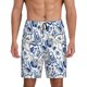 thumbnail image 1 of Balery Blue Paisley Pantalones cortos de pijama de punto de algodón para hombre con cinturilla y bolsillos-Small, 1 of 6