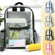 thumbnail image 1 of Mochila transparente Fnochy para el regreso a clases, resistente, transparente, de plástico transparente, ideal para la escuela, el trabajo, conciertos, la universidad y eventos en estadios (roja), 1 of 7