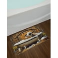 thumbnail image 2 of Ambesonne Rustic Bath Mat, Cow in Bubbly Bathtub Barn, 30.2" x 20", Caramel Yellow and Brown, 2 of 3
