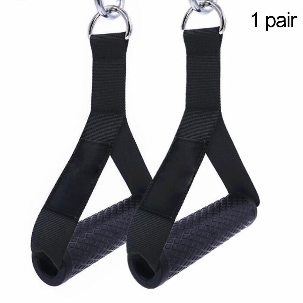 foam grip Cable Stirrup Handles for cable crossovers nylon webbing 1 pair 
