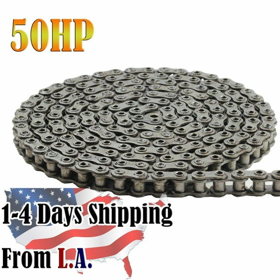 Jeremywell 50HP Hollow Pin Roller Chain 10 Feet with 1 Connecting Link