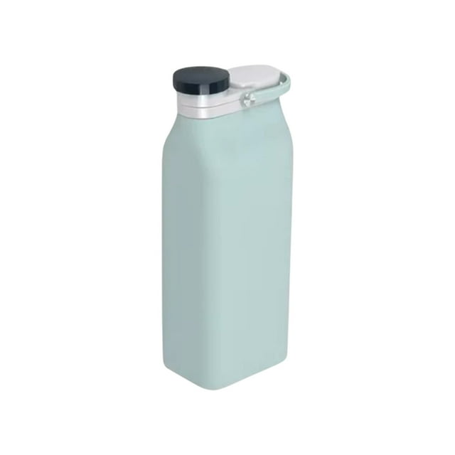 Botella de Agua Deportiva Botella de Agua Plegable de Silicona de Grado Alimentario, Botella de Agua Plegable de Viaje de 20 Onzas, Botella de Agua Deportiva, con Función a Prueba de Fugas de Tres Cap
