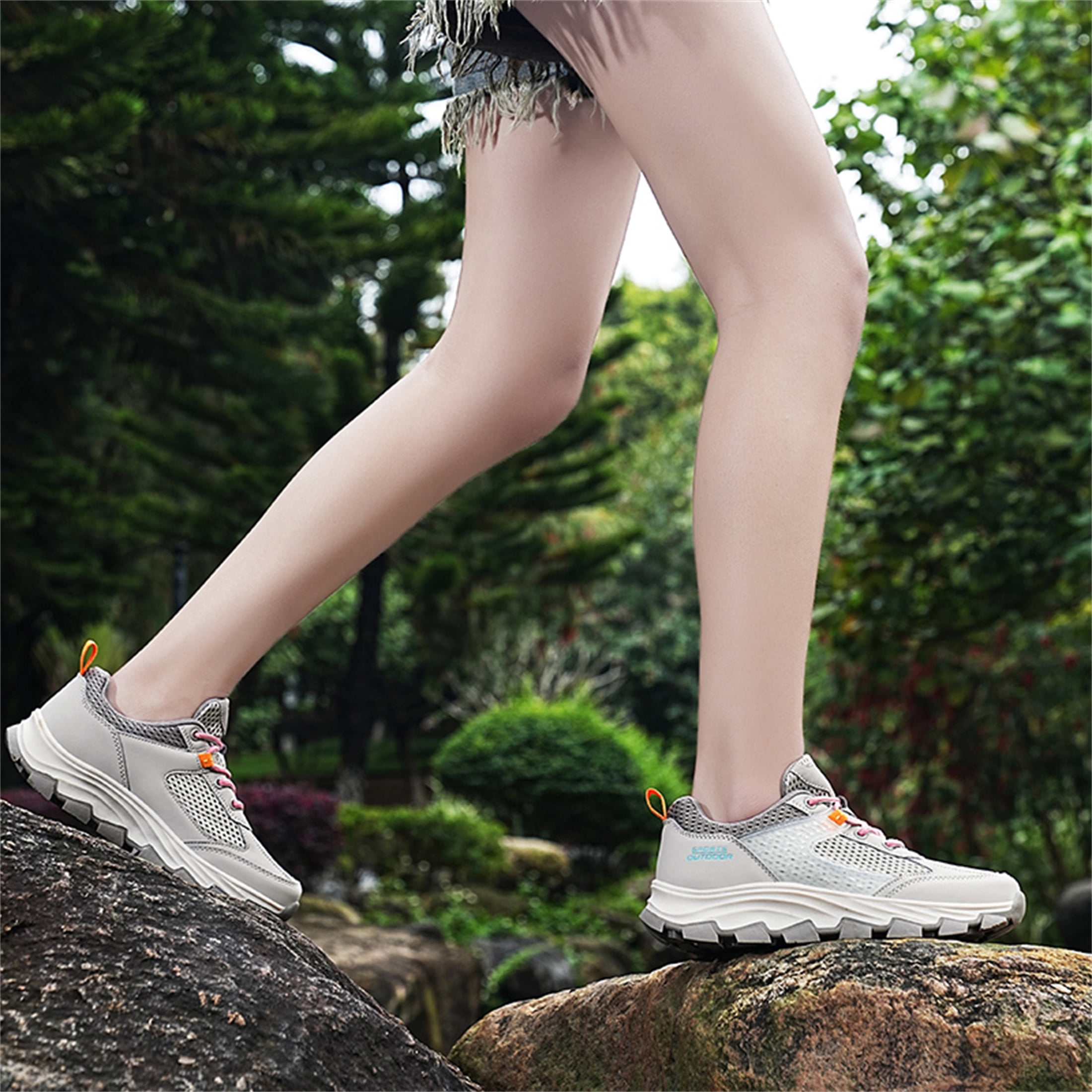 YOURDIARY Womens Mens Hiking Shoes Comfortable Lightweight Breathable Anti-Slip Outdoor Walking Shoes Sneakers