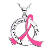 "It Came. We Fought. I Won." Breast Cancer Survivor Necklace Jewelry Pink Ribbon by Fight Like a Girl
