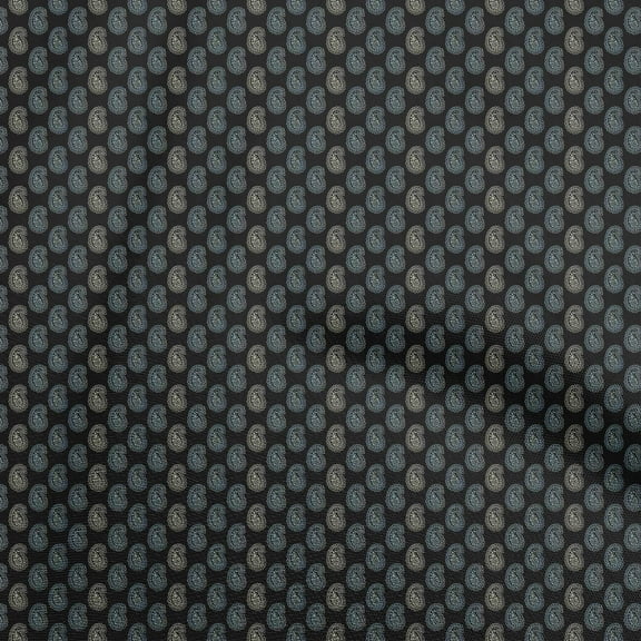 oneOone Cotton Cambric Black Fabric Asian Paisley Sewing Craft Projects Fabric Prints By Yard 56 Inch Wide