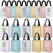 30 Pcs Christian Gift Bag Bulk Religious Gift Bag with Handle Medium Size Bible Verse Baptism Reusable Welcome Non Woven Halloween Treat Handbag for Church Bible Study Group(Multicolored)