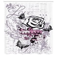 thumbnail image 3 of Ambesonne Rose Shower Curtain, Abstract Butterflies Love, 69"Wx70"L, Pale Mauve Pink, 3 of 5