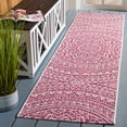 thumbnail image 2 of SAFAVIEH Courtyard Josiah Floral Medallion Indoor/Outdoor Runner Rug, Ivory/Fuchsia, 2'3" x 8', 2 of 6