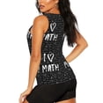 thumbnail image 3 of Vsdgher I love Math Print Tank Top Sports Vest Bra for Women Sports ,Performance Stretchy Quick Dry Sports Workout Running Top Vest with Removable Pads, 3 of 8