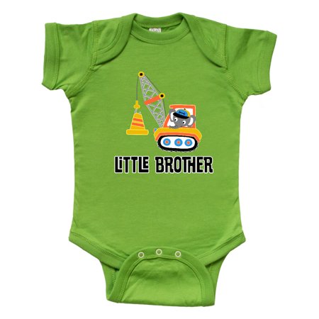 

Inktastic Little Brother Construction Truck Boys Gift Baby Boy Bodysuit
