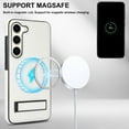 thumbnail image 5 of for Samsung Galaxy S23 Plus PU Leather Back Case, Built-in Invisible Stand [Compatible with Magsafe] Protective Slim Kickstand Anti-fall Phone Cover Compatible with Samsung Galaxy S23 Plus, White, 5 of 8