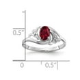 thumbnail image 2 of Primal Gold 14 Karat White Gold 6x4mm Oval Lab Created Ruby and AA Diamond Ring, 2 of 3