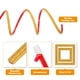 thumbnail image 3 of Moldura autoadhesiva Uxcell para paredes 0.5" x 16 ft moldura flexible de espejo dorado, 3 of 7