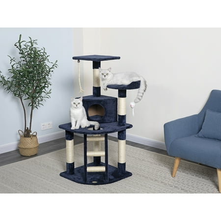 UPC: 0852134002234 | Go Pet Club Cat Tree – Blue – 47.5 in.
