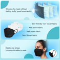 thumbnail image 3 of Mascarillas negras desechables RTUPUYIP KF94 de 4 capas, 60 unidades, 3 of 7