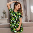 thumbnail image 6 of Salouo Soccer1 Print Short Sleeve Sleepshirt for Womens Comfy Nightgown Scoopneck Cute Nightdress Ruffle -Medium, 6 of 7