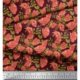 thumbnail image 3 of Soimoi Purple Cotton Duck Fabric Leaves & Floral Print Fabric by Yard 42 Inch Wide, 3 of 3