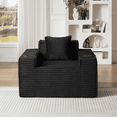 thumbnail image 5 of Lovableguy Modern Corduroy Boneless Couch,Deep Seat Single Cloud Sofa Couch with Cup Holder ＆ Side pocket,No Assembly Required,for Compact Living Rooms,Apartments,Black, 5 of 7