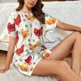 thumbnail image 4 of Goofa Flower Chicken for Womens Cotton 2 Piece Pajamas Set Classic Short Sleeve Pjs Set Soft Button Down Sleepwear Loungewear-XX-Large, 4 of 7