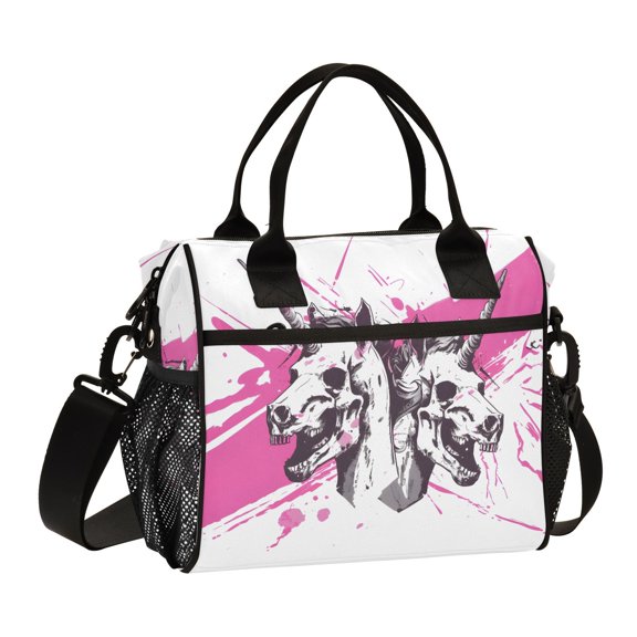 Ckdifva Unicorn Skeleton Cooler Bag Cooler Cooling Tote Lunch Bag Lunch Box Front Pocket with Shoulder Strap
