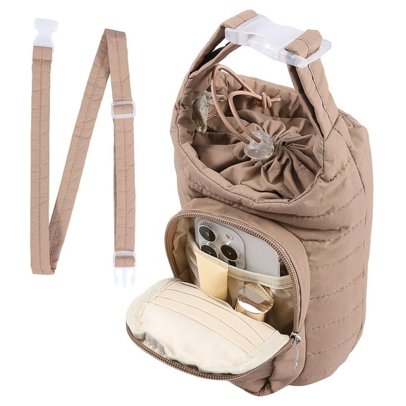 LINFANG Water Bottle Carrier Bag Water Cup Crossbody Bag Bottle Holder Carrier with Removable Adjustable Strap for 18 to 64 oz Cup