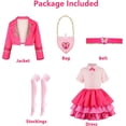 thumbnail image 3 of G*irls Royal Pink Princess Costume - 5Pcs Pink Blazer Jacket Layered Dress Outfit for Movie Character Birthday Halloween Cosplay Party Dress Up, 3 of 6