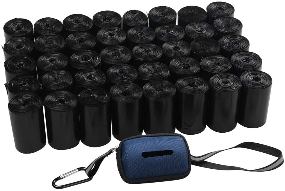 1400 Counts Dog Waste Bags, Black Pet Poop Bag with Dispenser (40 Rolls)