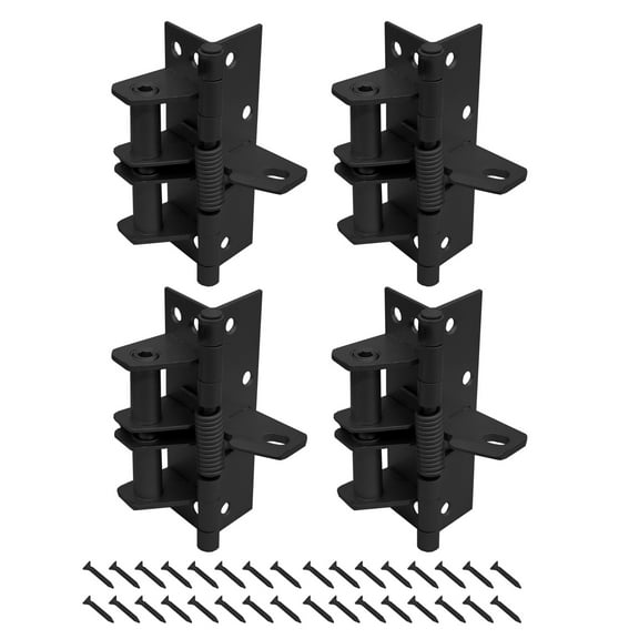 4 Pack 4 Inch Black Self-Closing Door Hinges Black, 4 Inch Spring Door Hinge, Interior Door Hinges, Residential Heavy-Duty Door Hardware