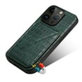 thumbnail image 6 of Dteck for iPhone 15 Pro Max Leather Case, Magnetic Embossed Cowhide Paterned PU Leather Slim Flip Stand Hidden Card Wireless Charging Cover,Green, 6 of 7