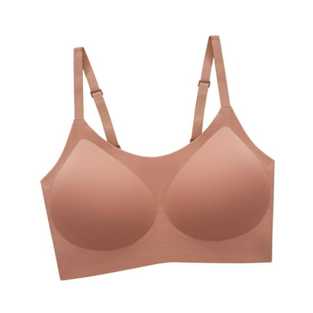

Women Bra Womens Seamless Bra Comfort Bra Women Girls Bra Breathable Sleep Bras Sports Ladies Underwear Comfortable Breathable Lightweight Seamless Bra Women Bra for Summer Wide Shoulder brown L
